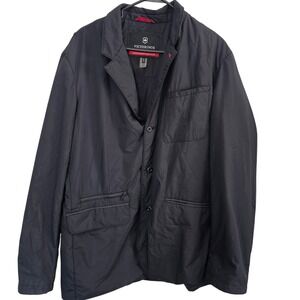 Victorinox Swiss Army Mens Black Nylon Travel Blazer Jacket Coat Size 46 56